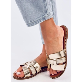 Chinelos femininos elegantes Dalmasi Gold dourado 2