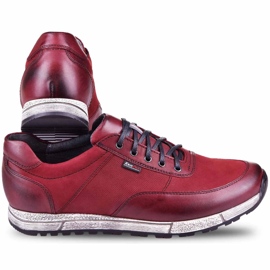 Kampol Sapatos casuais de homem em pele 31/34 castanho vermelho 2