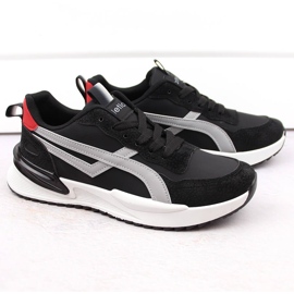 Atletico Sapatos esportivos masculinos pretos com atacadores Atlético 23721 1