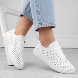 Calçado desportivo feminino com aberturas, branco Sabatina 0819 1