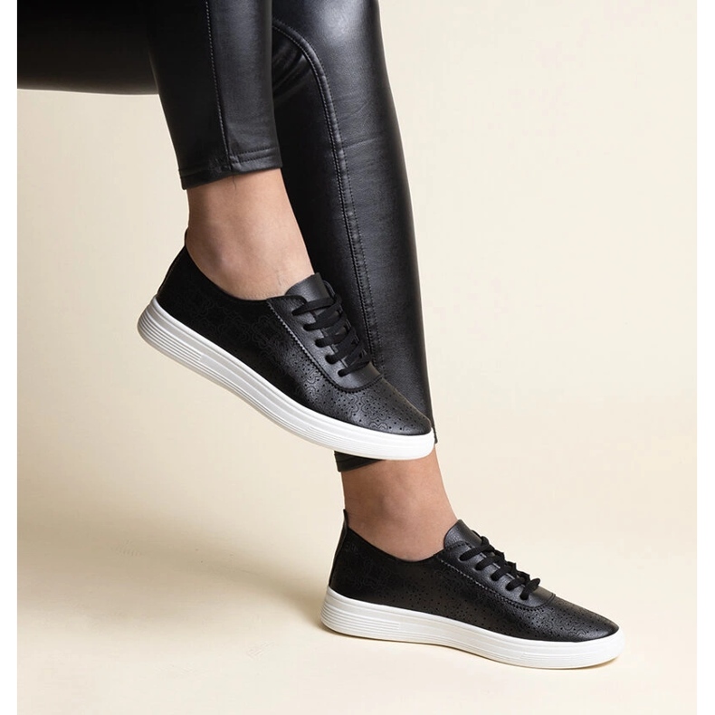 Tênis preto de couro ecológico Whitley 1