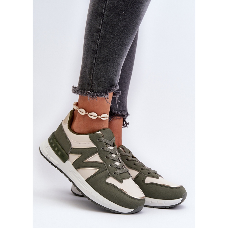 Tênis feminino em couro ecológico, Kaimans verde 2