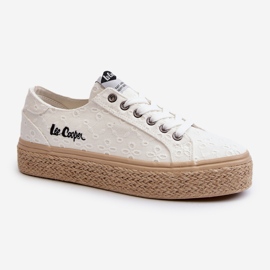 Tênis feminino de renda com trança Lee Cooper LCW-24-44-2425 branco 2