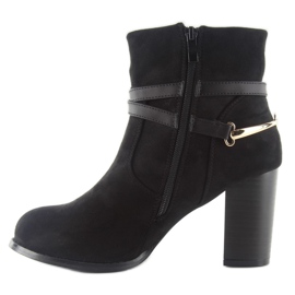Botas de salto alto com camurça 3701 preto 1 Botas de salto alto com camurça 3701 preto 1