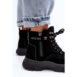 PS1 Botins femininos de camurça isolada Jailina preto 1