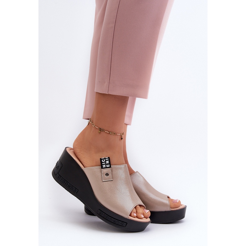 Vinceza Chinelos de cunha femininos Golden Vleni dourado 2