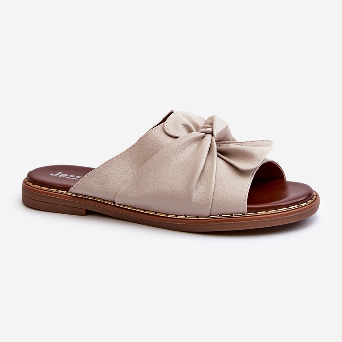 Chinelos de salto plano feminino bege Nelvira 1