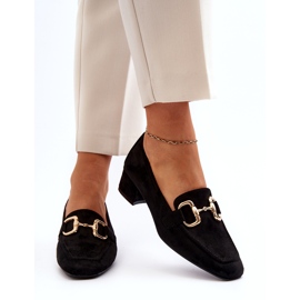 Bellucci Sapatos bloco de salto baixo com decoração, preto 3