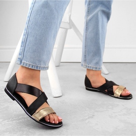 Sandálias slip-on de mulher pretas Jezzi 3882 preto 2