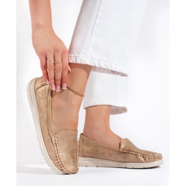 Mocassins dourados femininos 1