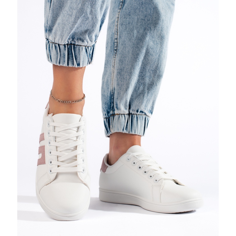 Tênis feminino branco e rosa 2