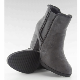 Botas de salto alto com babado m269p cinza 2