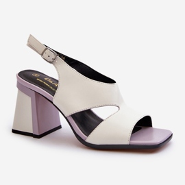 S.Barski Sandálias femininas de salto alto brancas D&amp;A MR38-153 branco 2