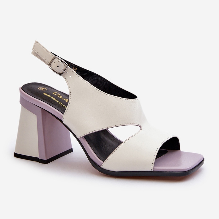 S.Barski Sandálias femininas de salto alto brancas D&amp;A MR38-153 branco 2