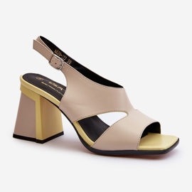 S.Barski Sandálias femininas de salto alto bege D&amp;A MR38-153 1