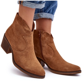 S.Barski Botas Cowboy Camurça Com Zíper D&amp;A SN622-29 Camelo marrom 4