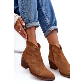 S.Barski Botas Cowboy Camurça Com Zíper D&amp;A SN622-29 Camelo marrom 3