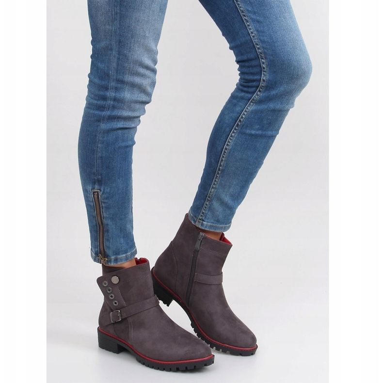 Botas Jodhpur com acabamento r112p cinza 1 Botas Jodhpur com acabamento r112p cinza 1
