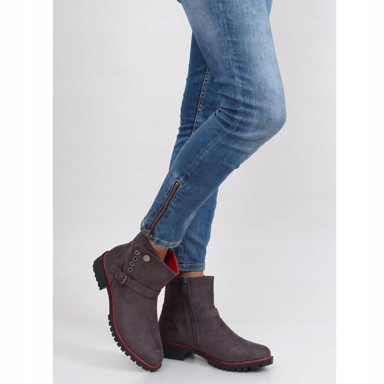 Botas Jodhpur com acabamento r112p cinza 2