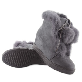 Botas de cunha com estanho cinzento nc99 cinza 1