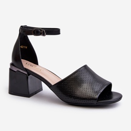 Vinceza Sandálias femininas de salto alto em couro ecológico, preta Horissa preto 1