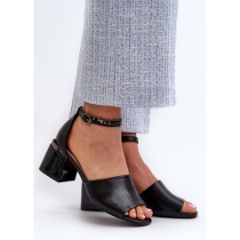 Vinceza Sandálias femininas de salto alto em couro ecológico, preta Horissa preto 2