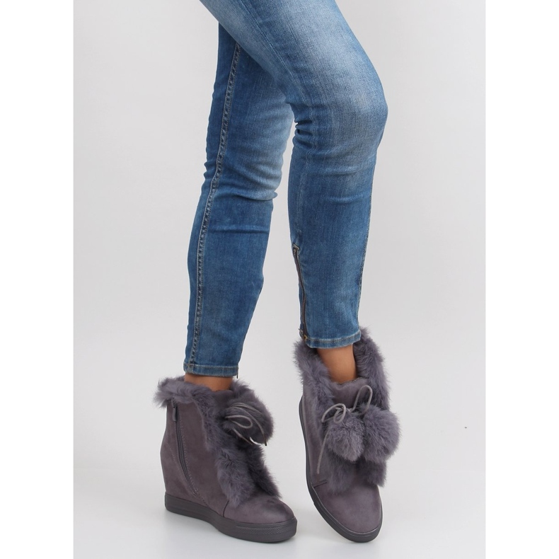 Botas de cunha com estanho cinzento nc99 cinza 2 Botas de cunha com estanho cinzento nc99 cinza 2
