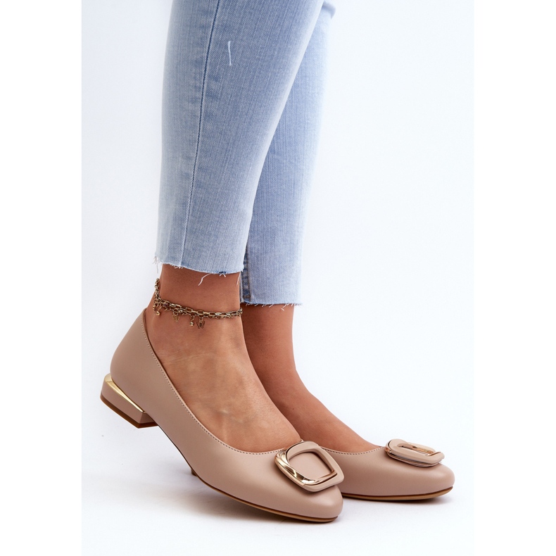 Bailarinas com fivela Sergio Leone BL203 Bege 2