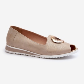 Jezzi Sapatos femininos com decoração em couro ecológico, ouro Biolita dourado 1