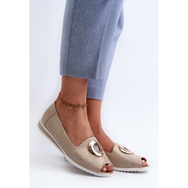 Jezzi Sapatos femininos com decoração em couro ecológico, ouro Biolita dourado 2