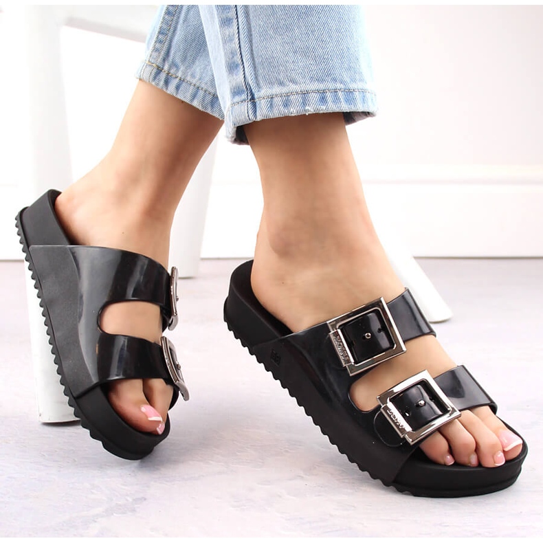 Chinelos femininos confortáveis, perfumados, elásticos, borracha, pretos, Zaxy HH285157 1