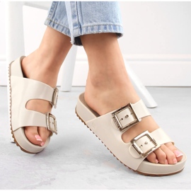 Chinelos femininos confortáveis, borracha flexível e perfumada Ekri Zaxy NN285058 bege 1