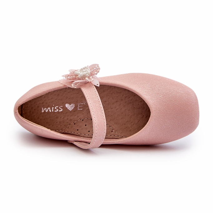 Miss Sapatilhas infantis brilhantes com fecho de velcro, rosa 3