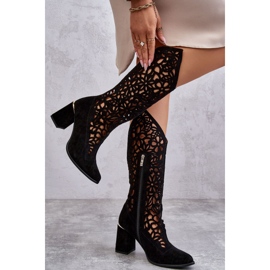 Lewski Shoes Botas de camurça Openwork Sapatos Leewski 3234 Preto 2