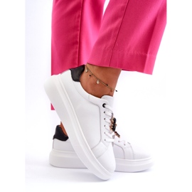 Vinceza Tênis feminino de couro com ursinho de pelúcia, branco Mirven 3