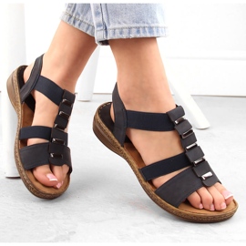 Sandália feminina slip-on com elástico azul marinho eVento 4940 1