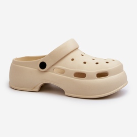 Chinelos femininos de espuma com sola enorme, Beige Danollia bege 1