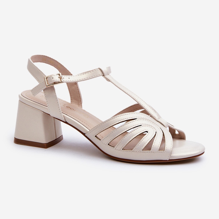 Sandálias femininas de salto alto Sergio Leone SK880 Pérola branco 1