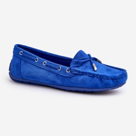 Mocassim feminino de camurça azul Si Passione 1