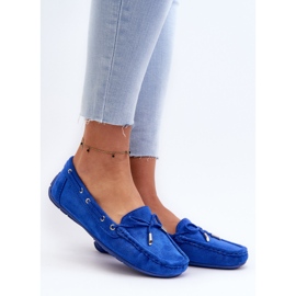 Mocassim feminino de camurça azul Si Passione 2