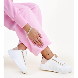 Tênis Antonietta branco e rosa com strass 1