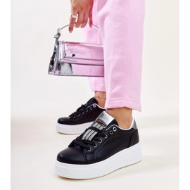 Tênis preto e prateado com strass Maurizia 1