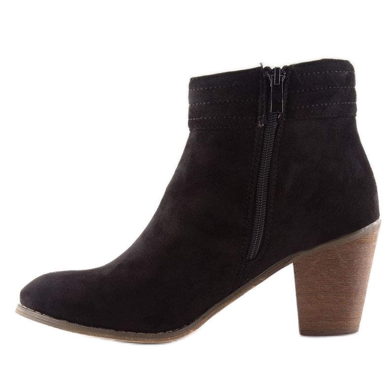 Botas de salto alto em camurça 99-266 pretas preto 1