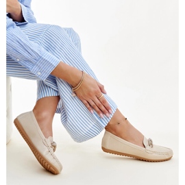 Mocassins bege decorados com strass Adiba 1