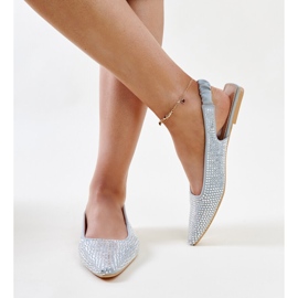 Sandálias de salto aberto cinza brilhante por Nadiana 1