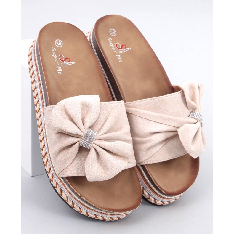 Chinelos de cortiça com sola colorida Servoz Bege 1