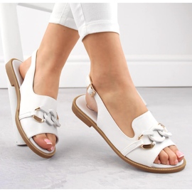 Sandálias femininas brancas Filippo DS6232 com corrente branco 1 Sandálias femininas brancas Filippo DS6232 com corrente branco 1