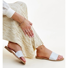 Chinelos Anilsa prateados brilhantes prata 1