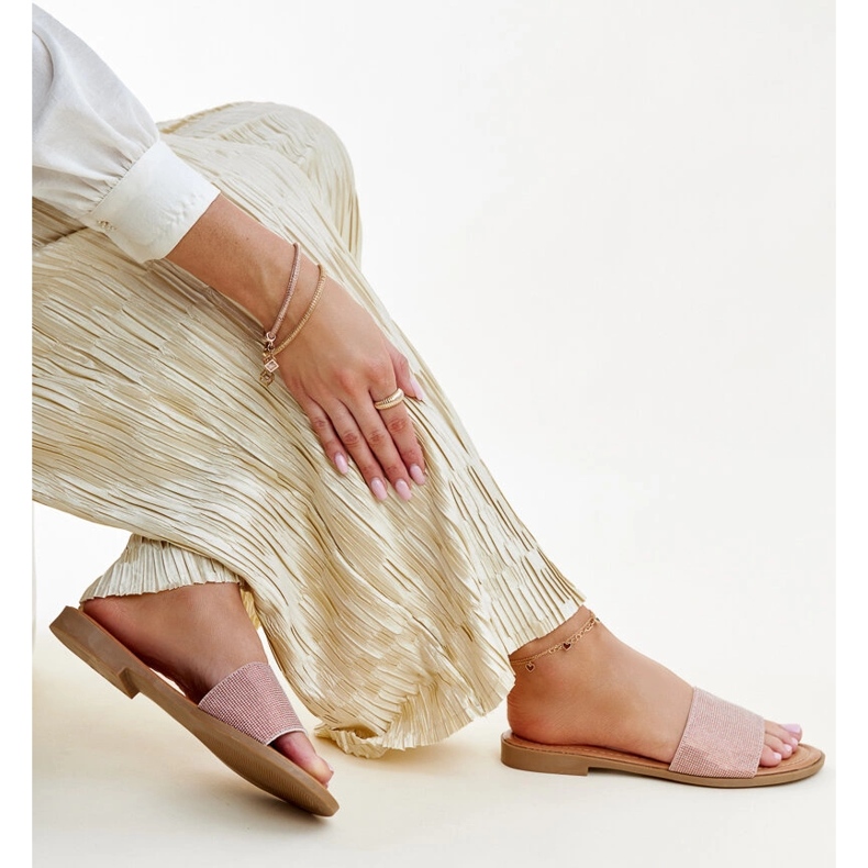 Chinelos Anilsa rosa brilhantes 1