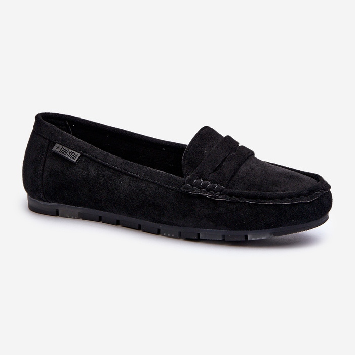Mocassins femininos de camurça ecológica Big Star NN274929 sistema de espuma viscoelástica preto 2